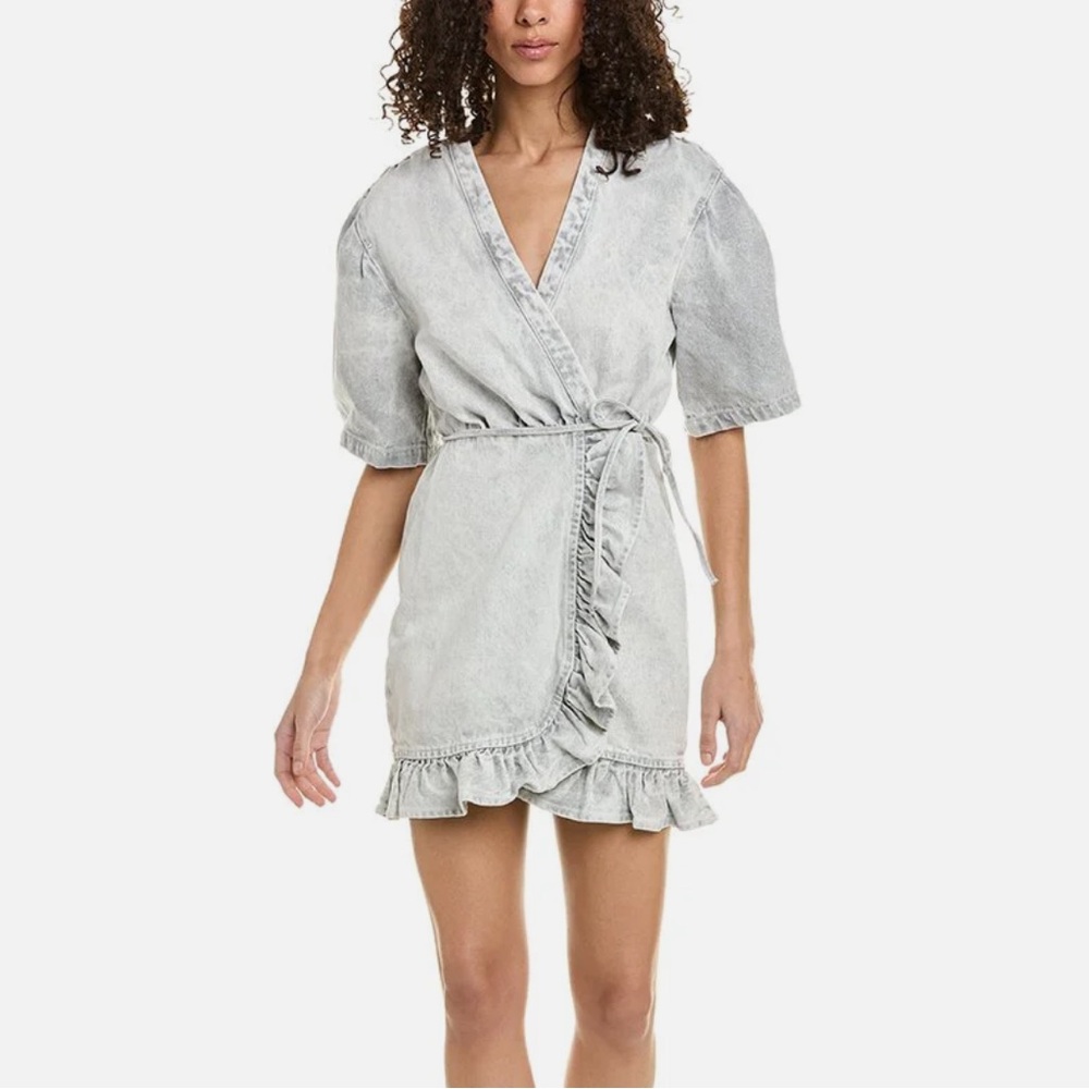 NWT IRO Denim Wrap Dress Size 38